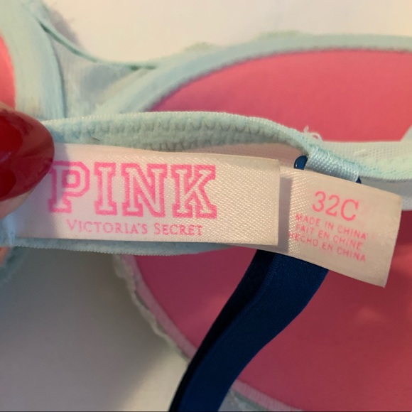 Victoria Secret Pink Aqua and Silver Push Up Bra - Picture 5 of 6